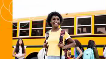 Middle school student preparing school bag as part of morning routine.