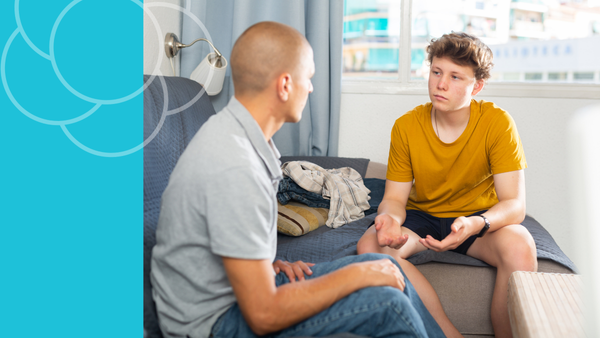 Parent and child having an open conversation about peer challenges