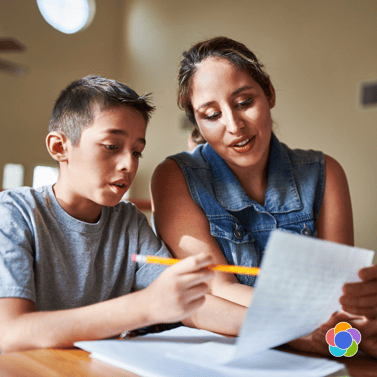 Parent supporting tween in building homework habits after school. (1)