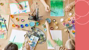 Tween expressing creativity through hands-on project at home.