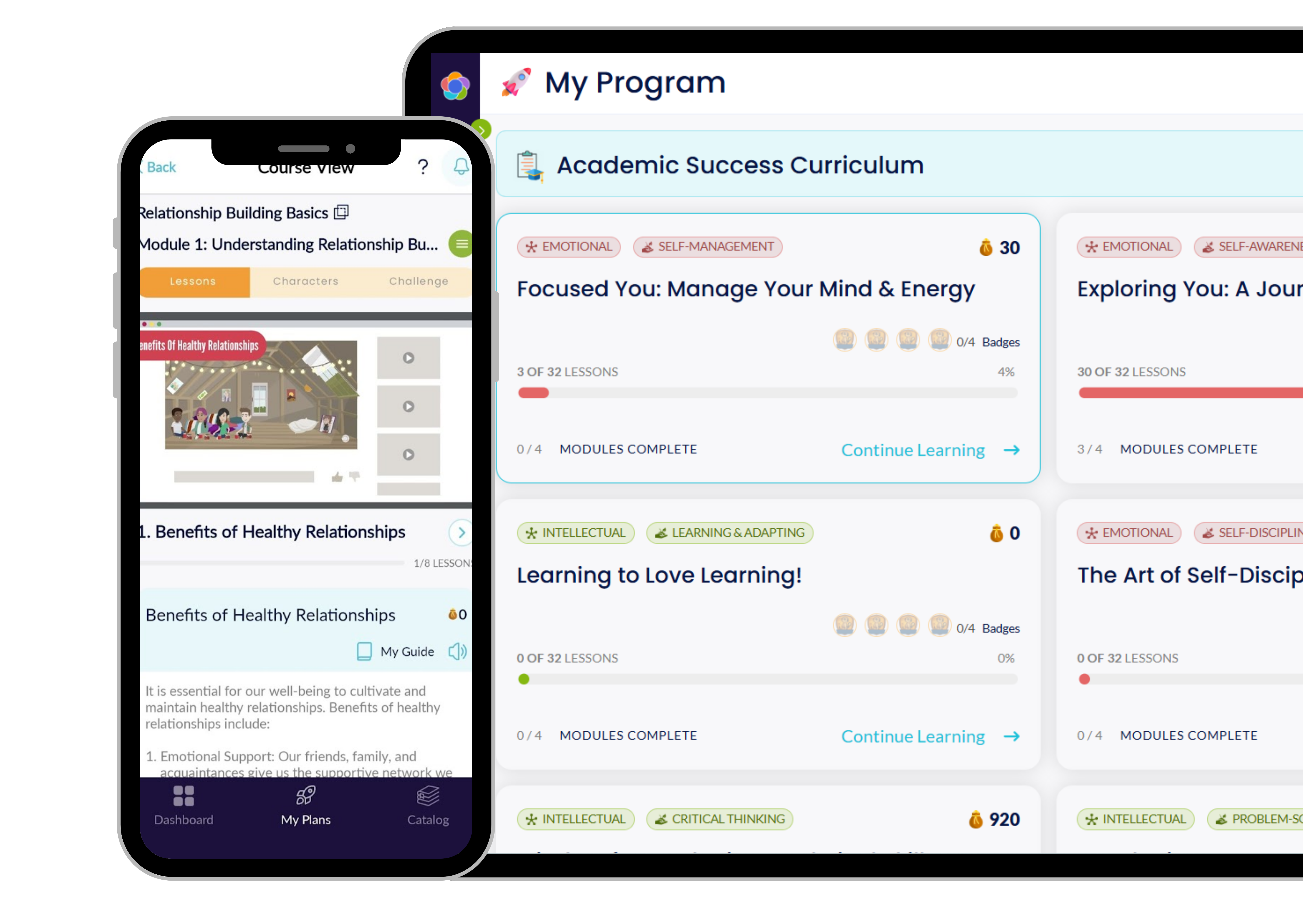 Student Walking with Overlays