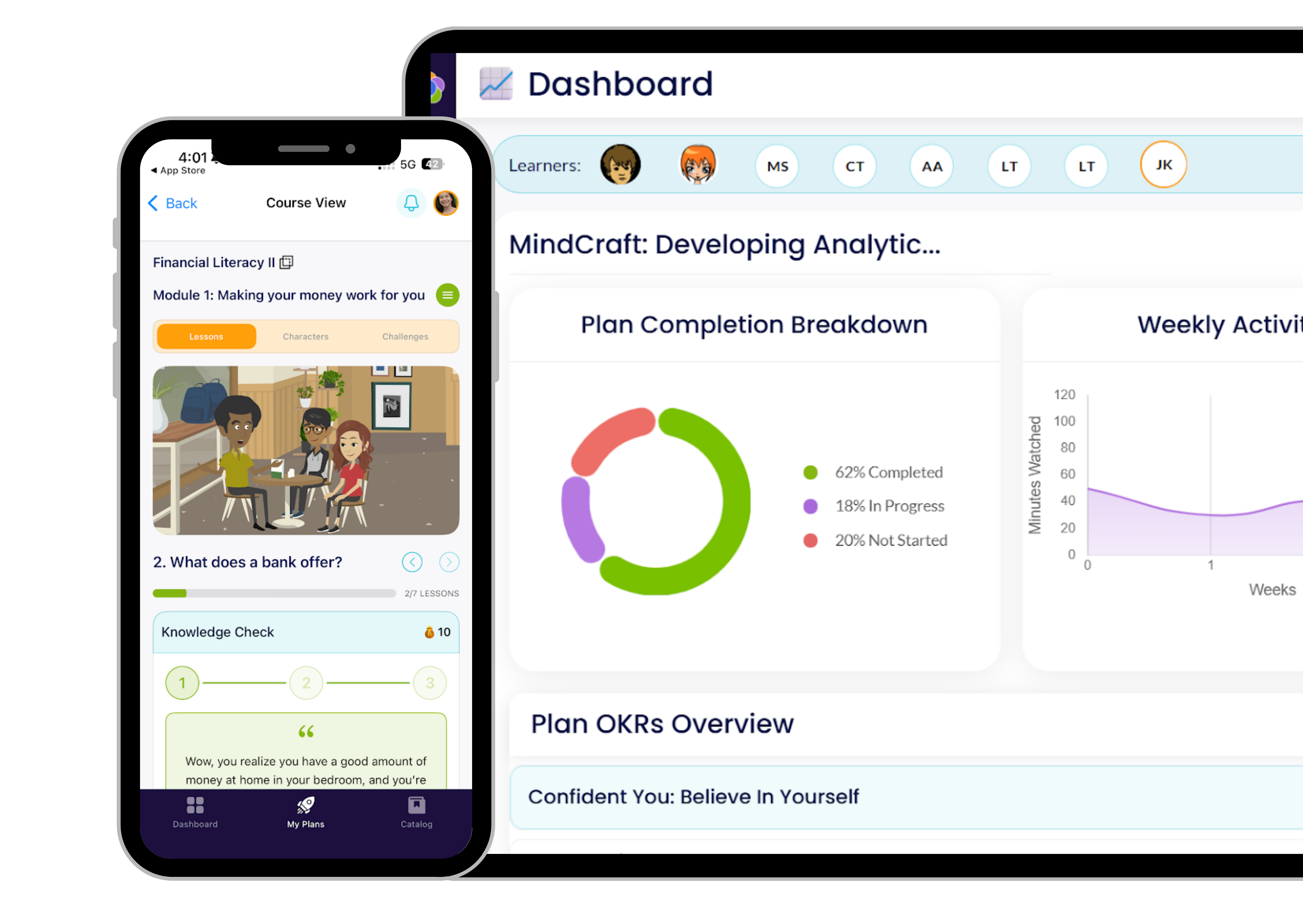 Student Walking with Overlays