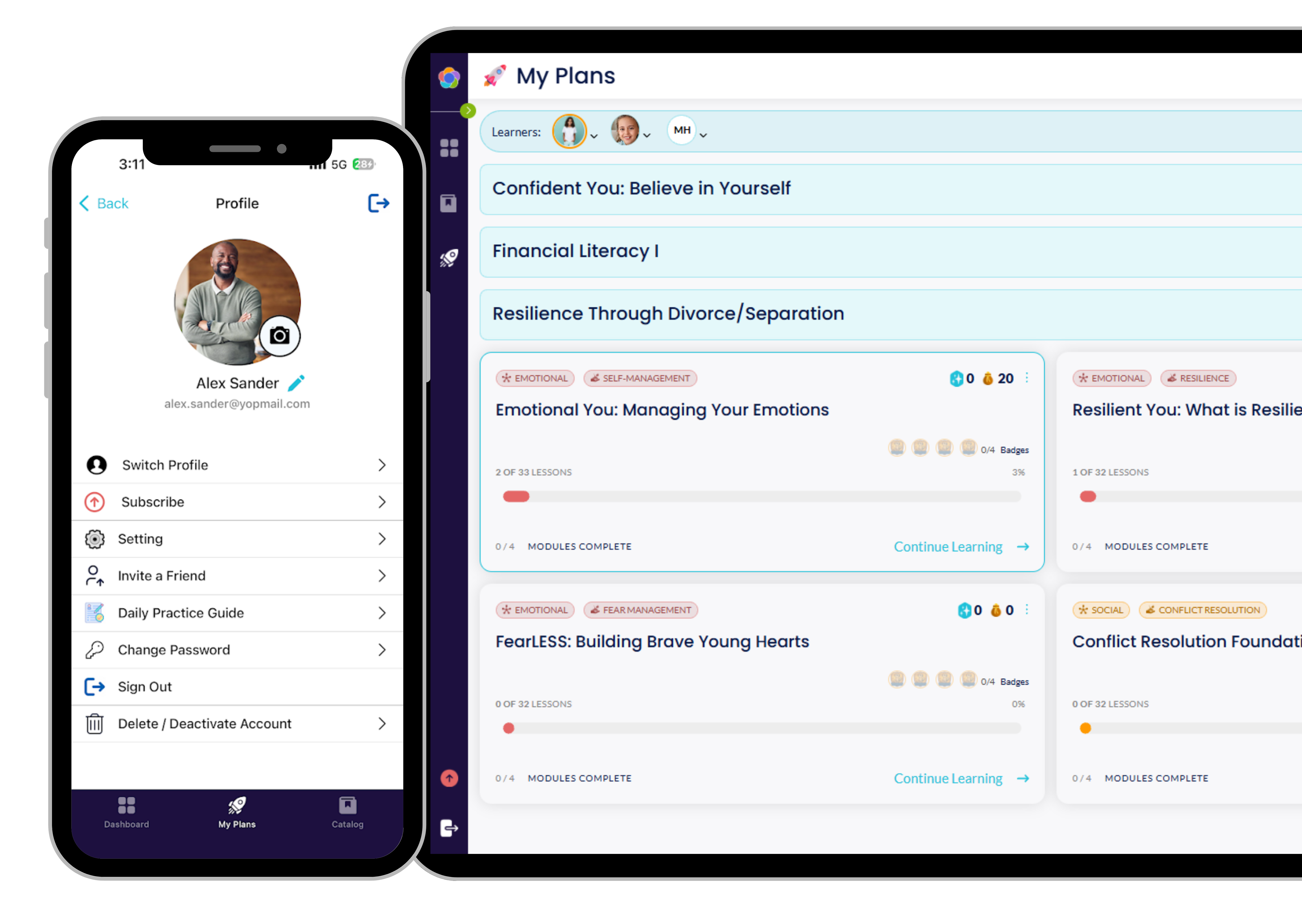 Student Walking with Overlays